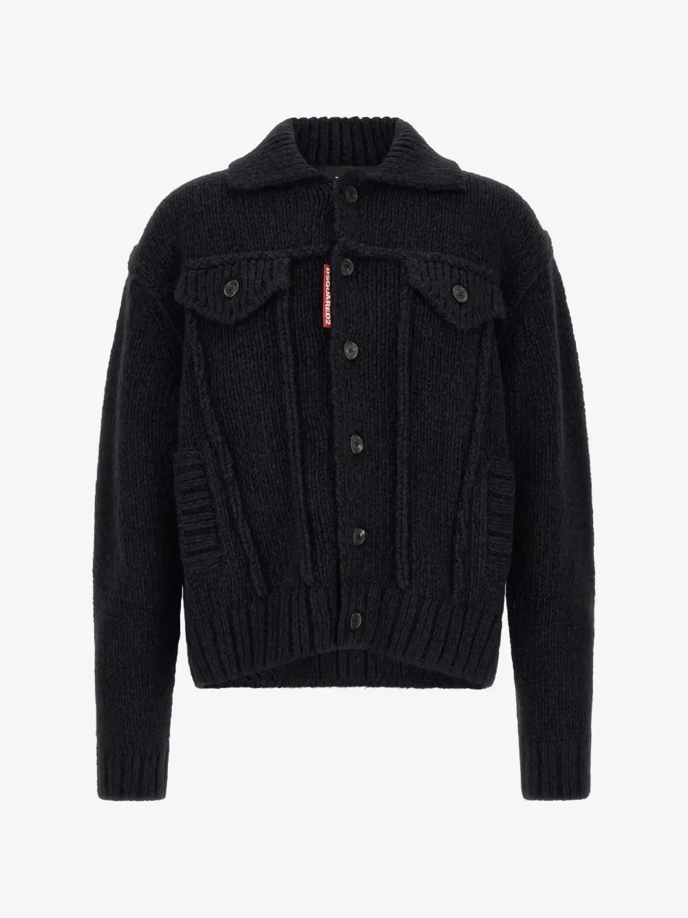 Кардиган с нашивкой-логотипом DSQUARED2, черный