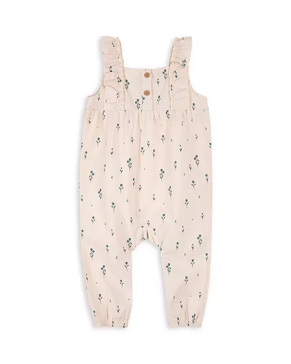 Детский комбинезон для девочек с принтом Tulips Romper Firsts By Petit Lem, Light Pink — фото 2