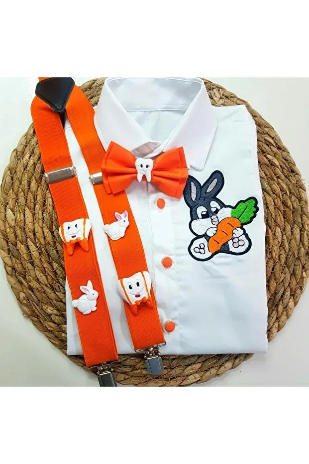Детская рубашка для мальчиков с принтом Special Outfit For Tooth Wheat Party Cool Partyshop, Orange
