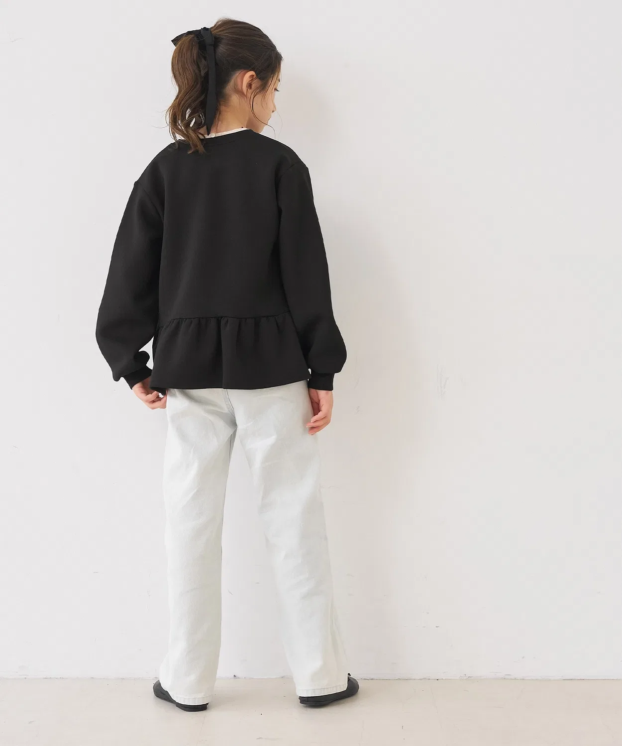 Coca（coca） Детский фрил-блузон с капюшоном и молнией, модель Frill Blouson, coca, Black — фото 4