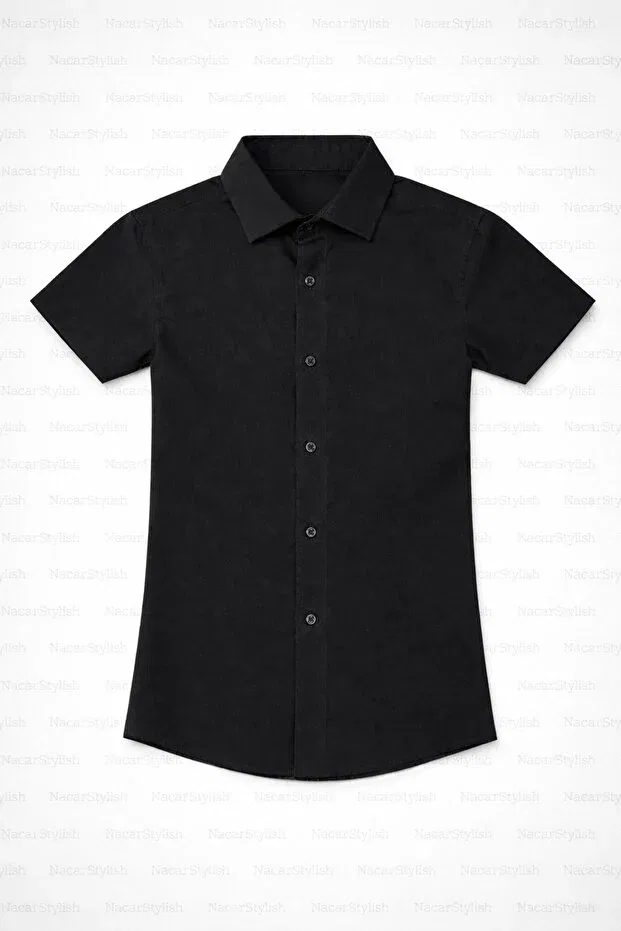 Детская рубашка для мальчиков с коротким рукавом Nacar, Black