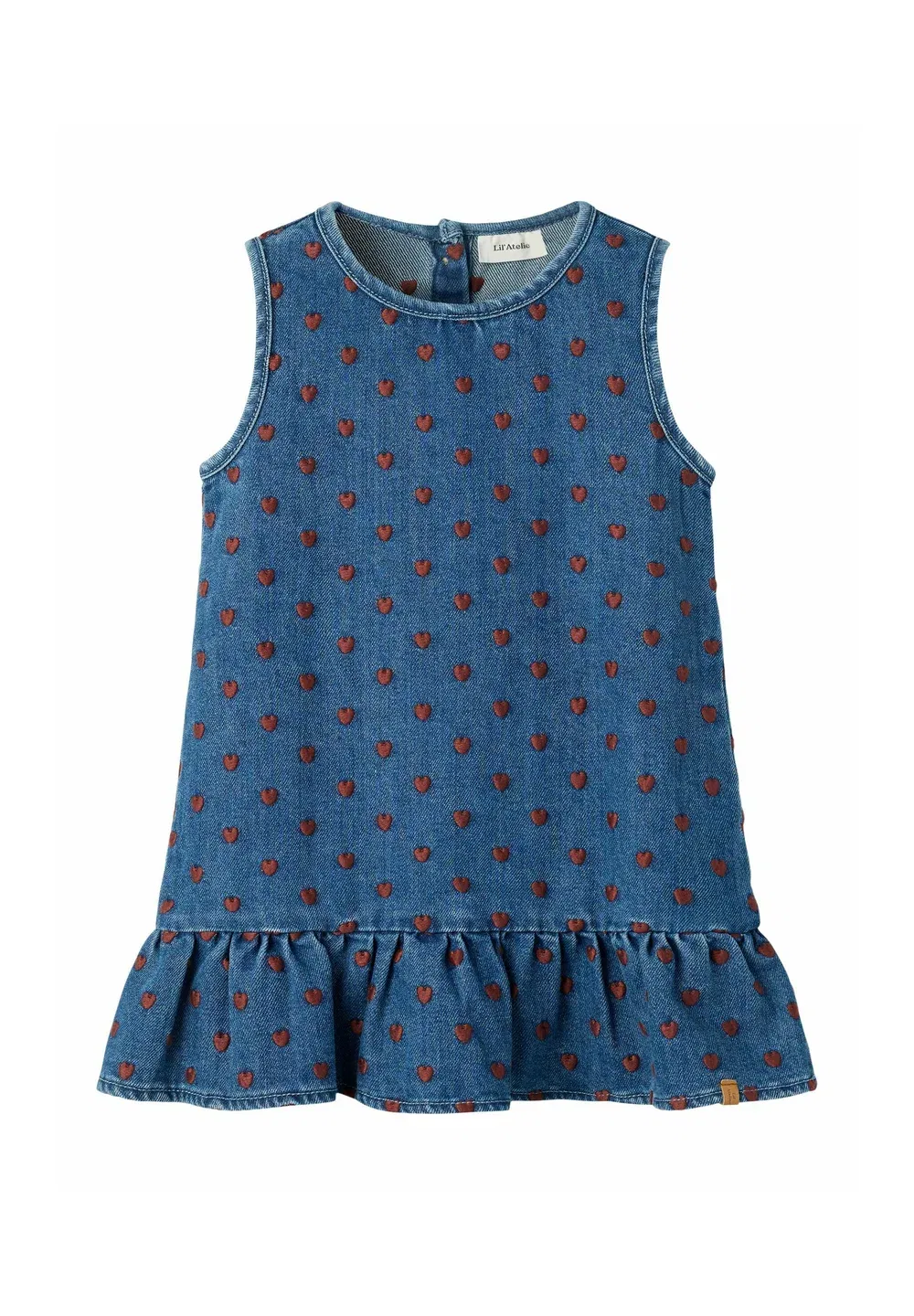 Джинсовое платье с вышивкой - джинсовое платье Lil' Atelier, Dark Blue Denim — фото 2