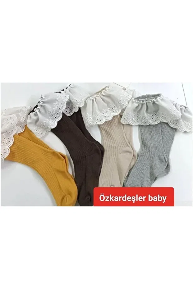 Детские носки-гольфы с кружевом 4 шт Özkardeşler Baby, Multicolor