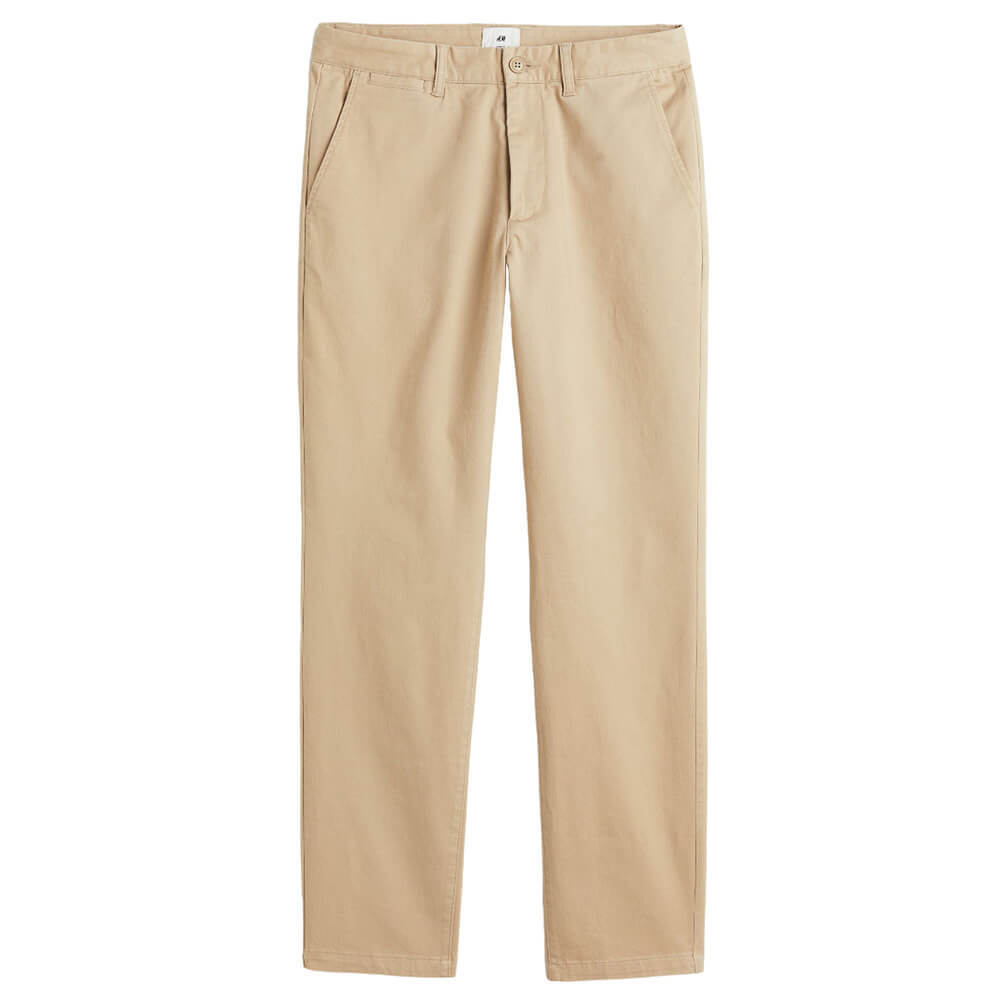 

Брюки H&M Slim Fit Cotton Chinos, бежевый