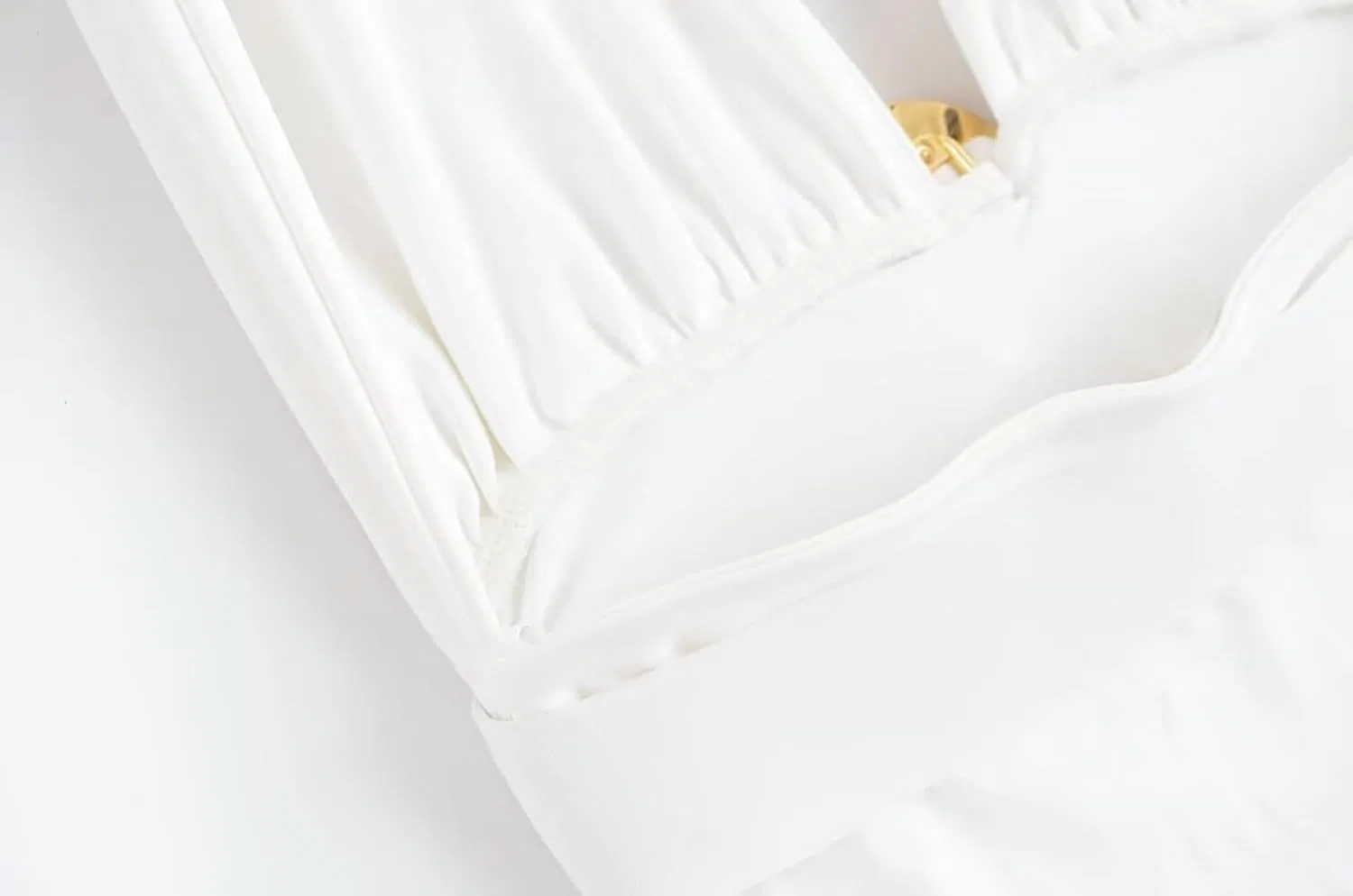 Женское асимметричное платье с V-образным вырезом, White — фото 2