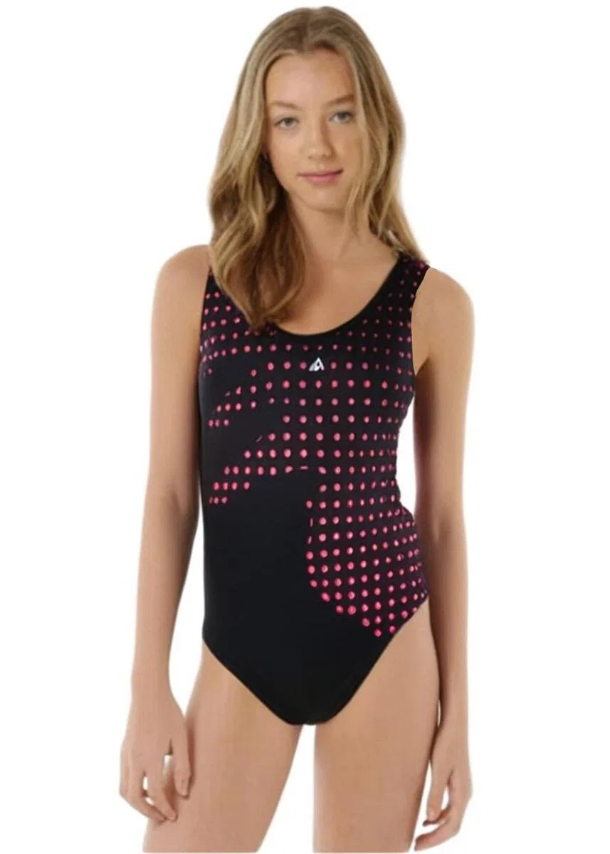 Детский купальник для девочек с открытой спиной Gisele Aqua Sphere, Schwarz Orchideenpink