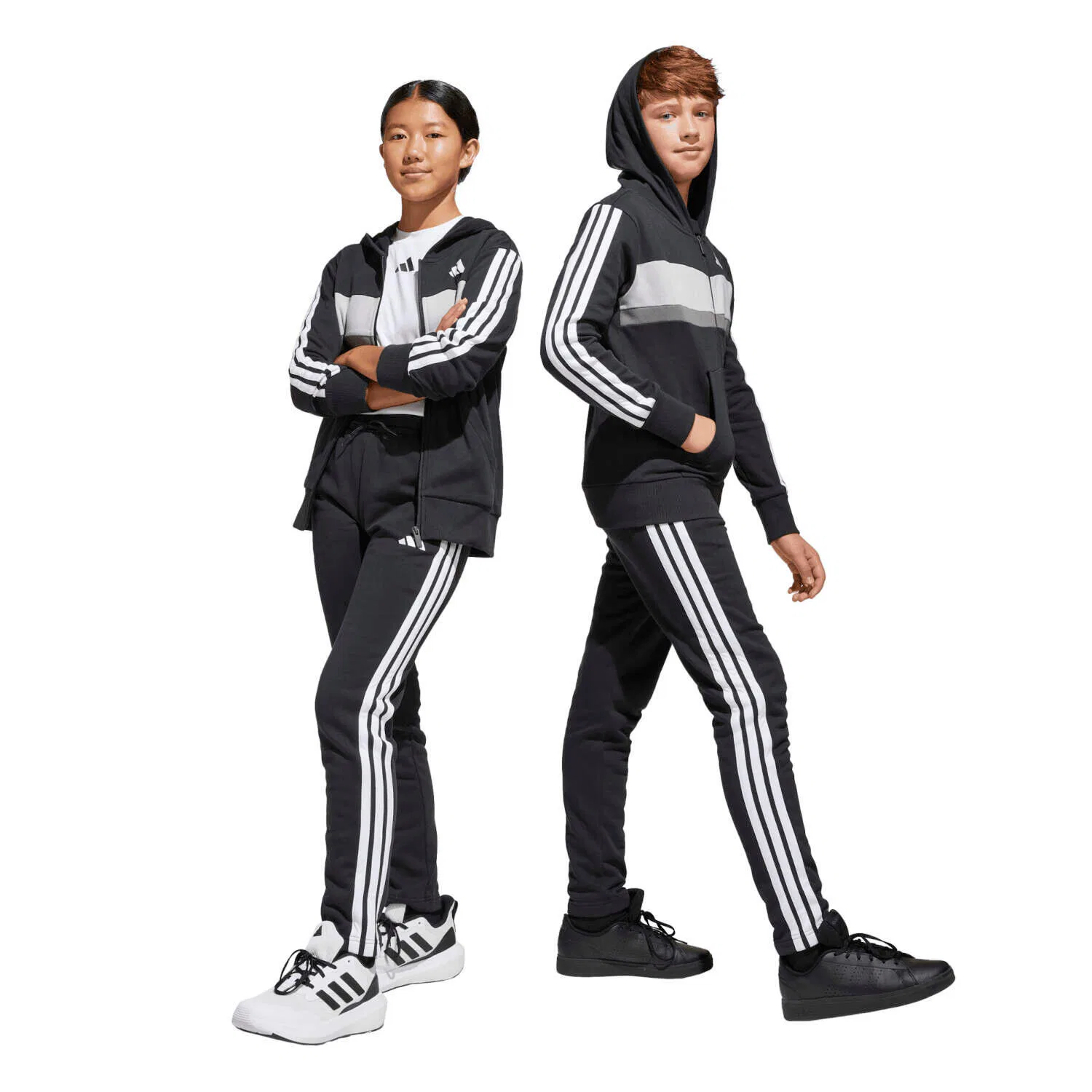 Детский спортивный костюм с тремя полосками Seasonal Essentials Tiberio 3-Streifen adidas, Schwarz — фото 2