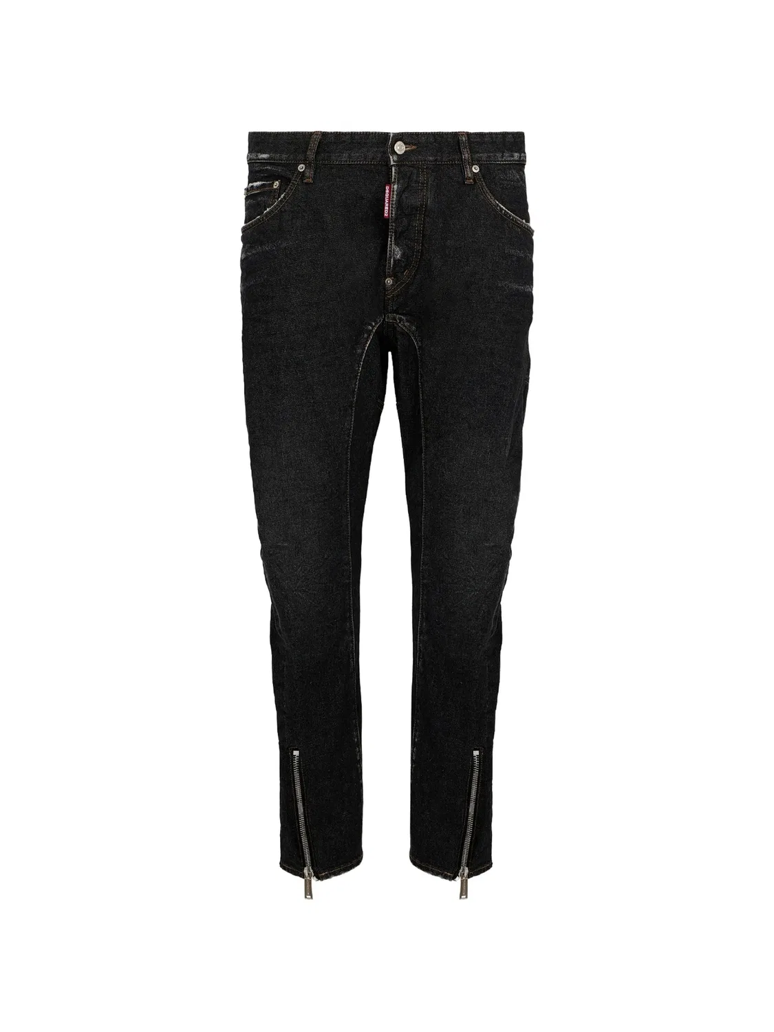 Джинсы с молниями Dsquared2, черный