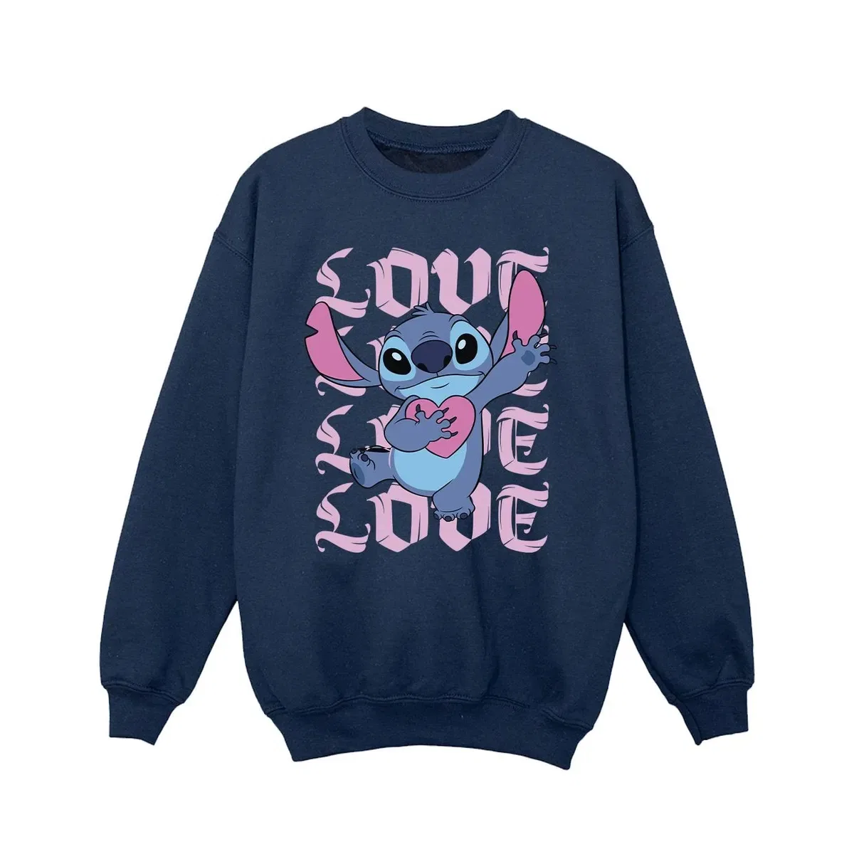 Свитшот с принтом Valentine Love Lilo & Stitch, Navy — фото 2