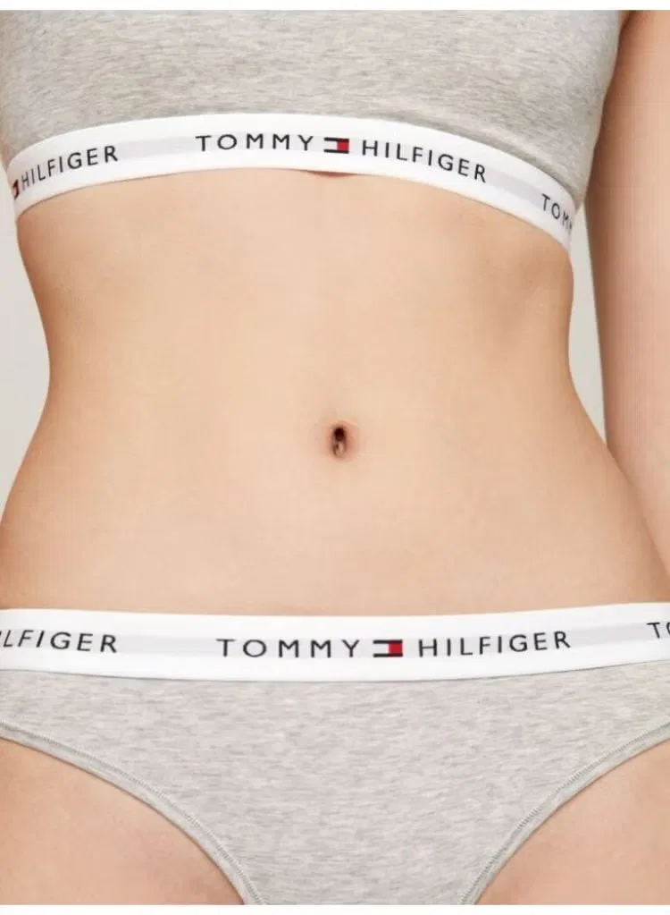 Трусы-стринги с логотипом на поясе Icon Tommy Hilfiger, серый — фото 4