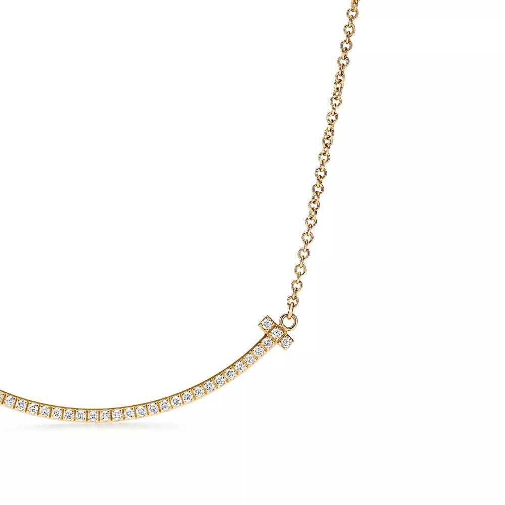 Кулон с цепочкой Tiffany & Co. Smile Small, желтое золото с бриллиантами — фото 4