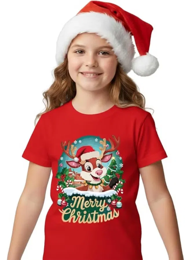 Футболка с принтом Merry Christmas, Sitara Fashions, красный