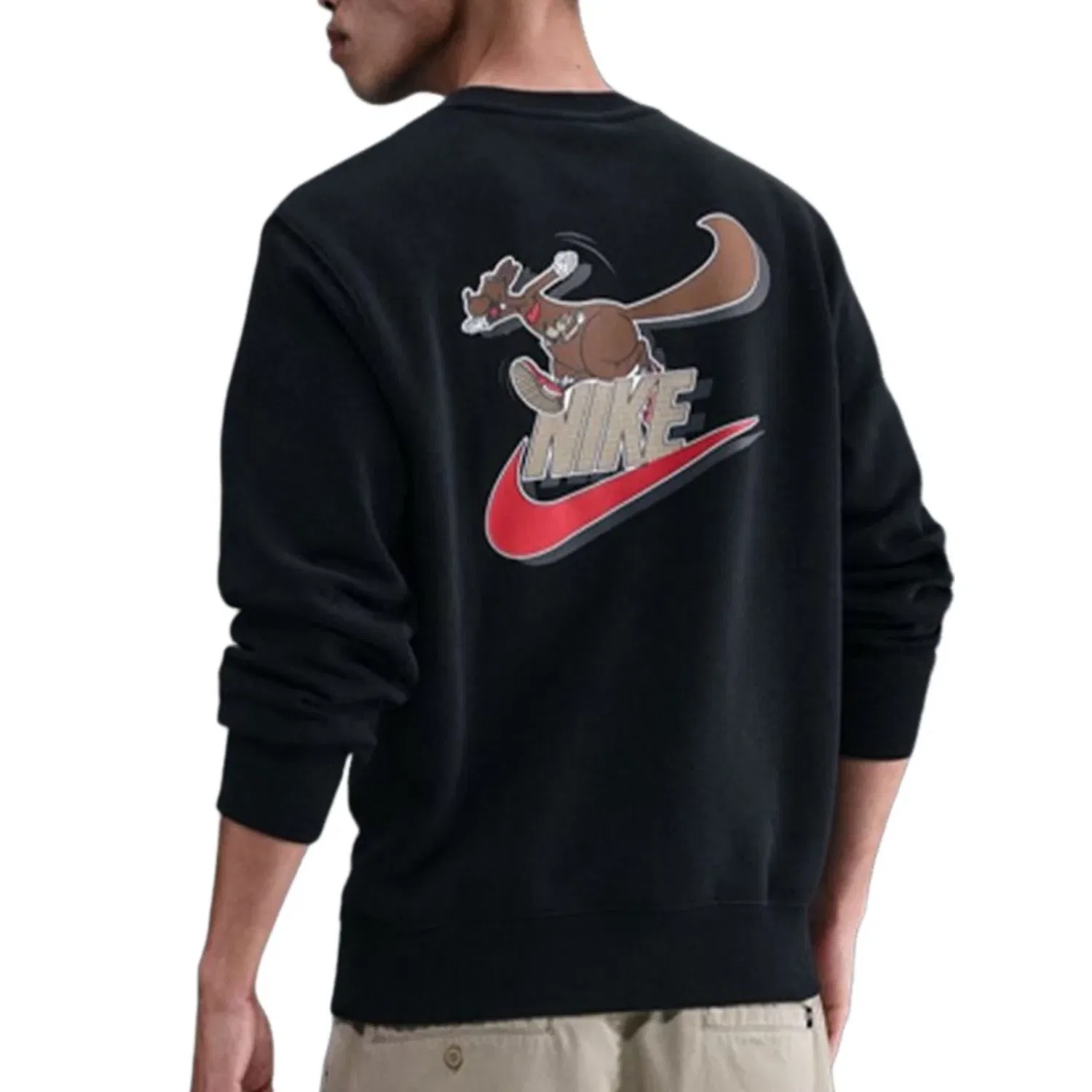 Мужская футболка Club BB Crew Neo Varsity Sweatshirt 'Black' Nike, черный — фото 2