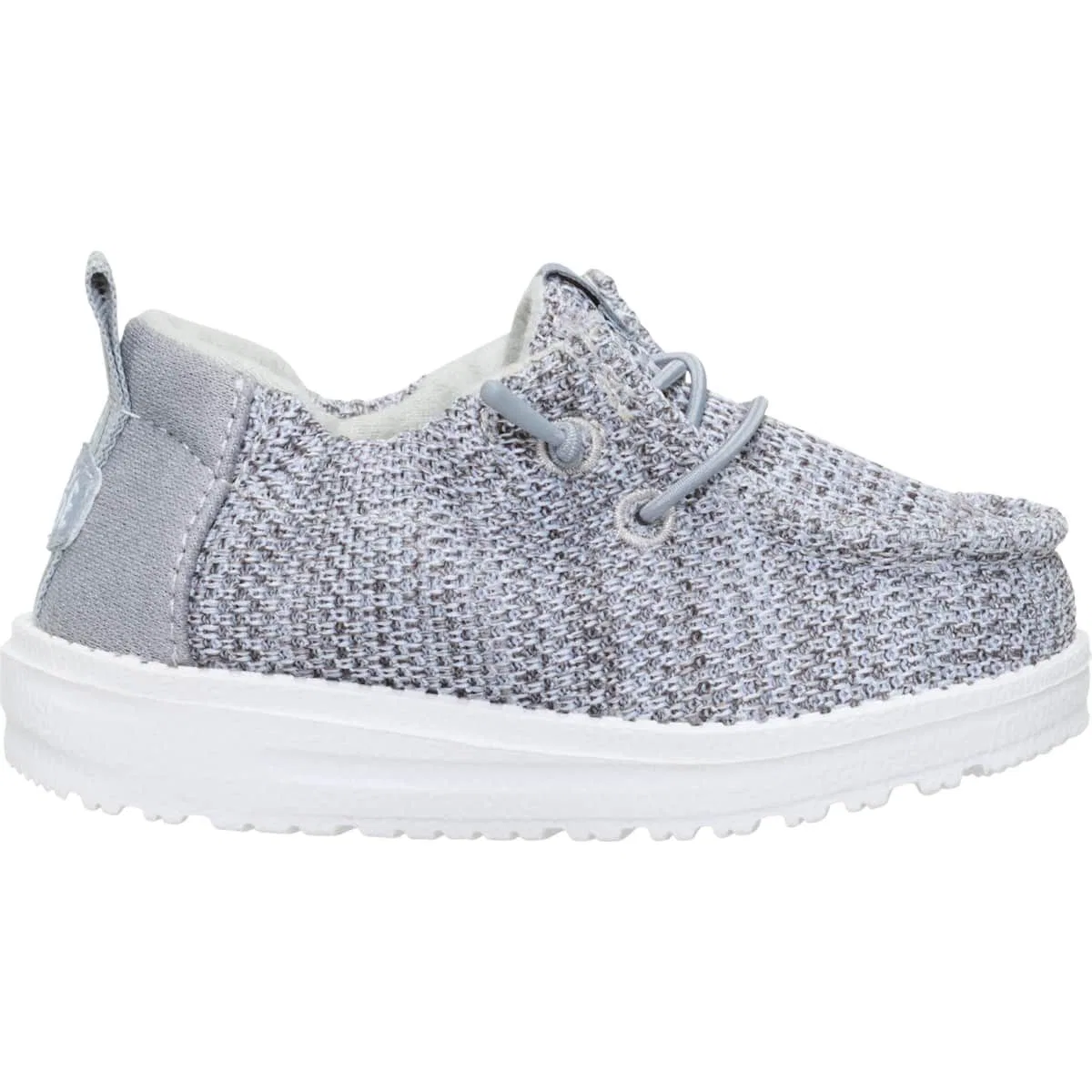 Детские туфли-слипоны с эластичными шнурками LilDude Slip On HEYDUDE, Grey White