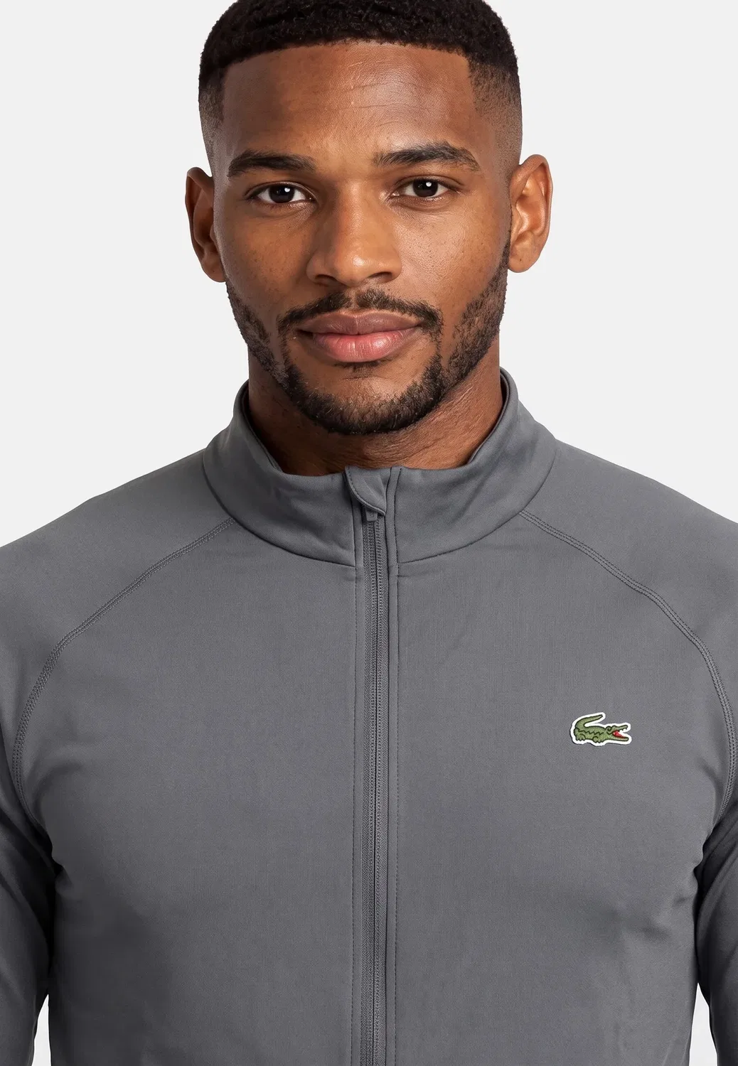 Sh6632 - толстовка на молнии Lacoste, Gris — фото 3
