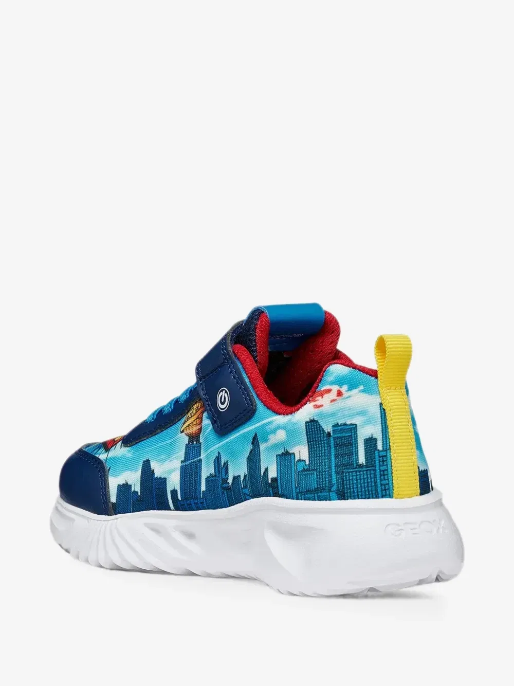 Кроссовки с подсветкой Geox Kids Assister с принтом Супермена, синий — фото 4