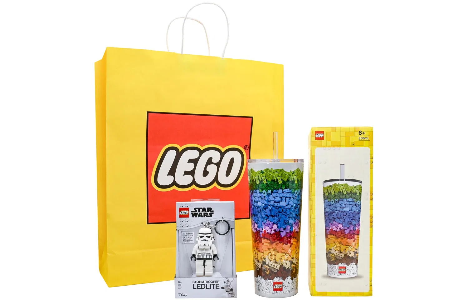 Детский набор из 4 бутылочек-брелоков с трубочкой LEGO, Creative Multicolor Straw Cup Keychain Random 4-Piece Set, LEGO, Multicolor