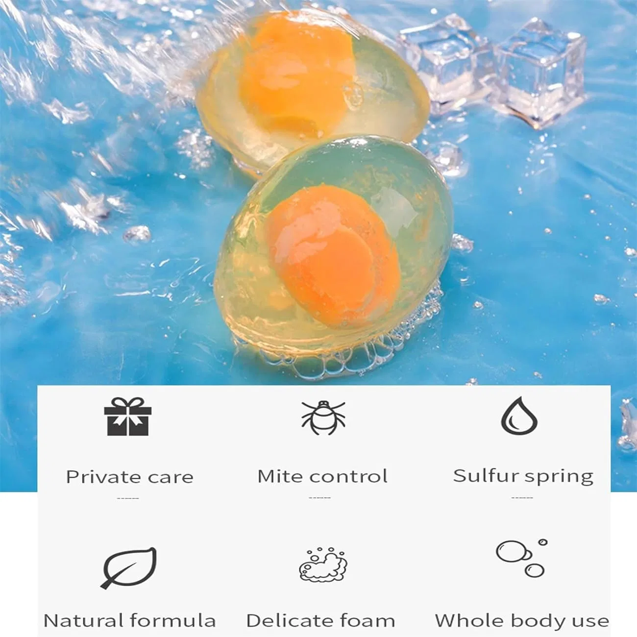 Мыло яичное, Egg Shape Scented Botanical Soap, Eeiiey, 3 шт, 80 г, Белый — фото 4
