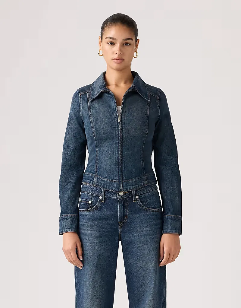 Джинсовая облегающая куртка-тракер Levi's Stretch, синий