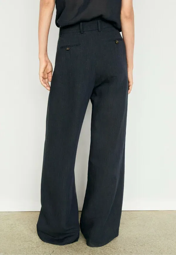 Брюки вязаные Trousers Massimo Dutti, Mottled Dark Blue, темно-синий — фото 3