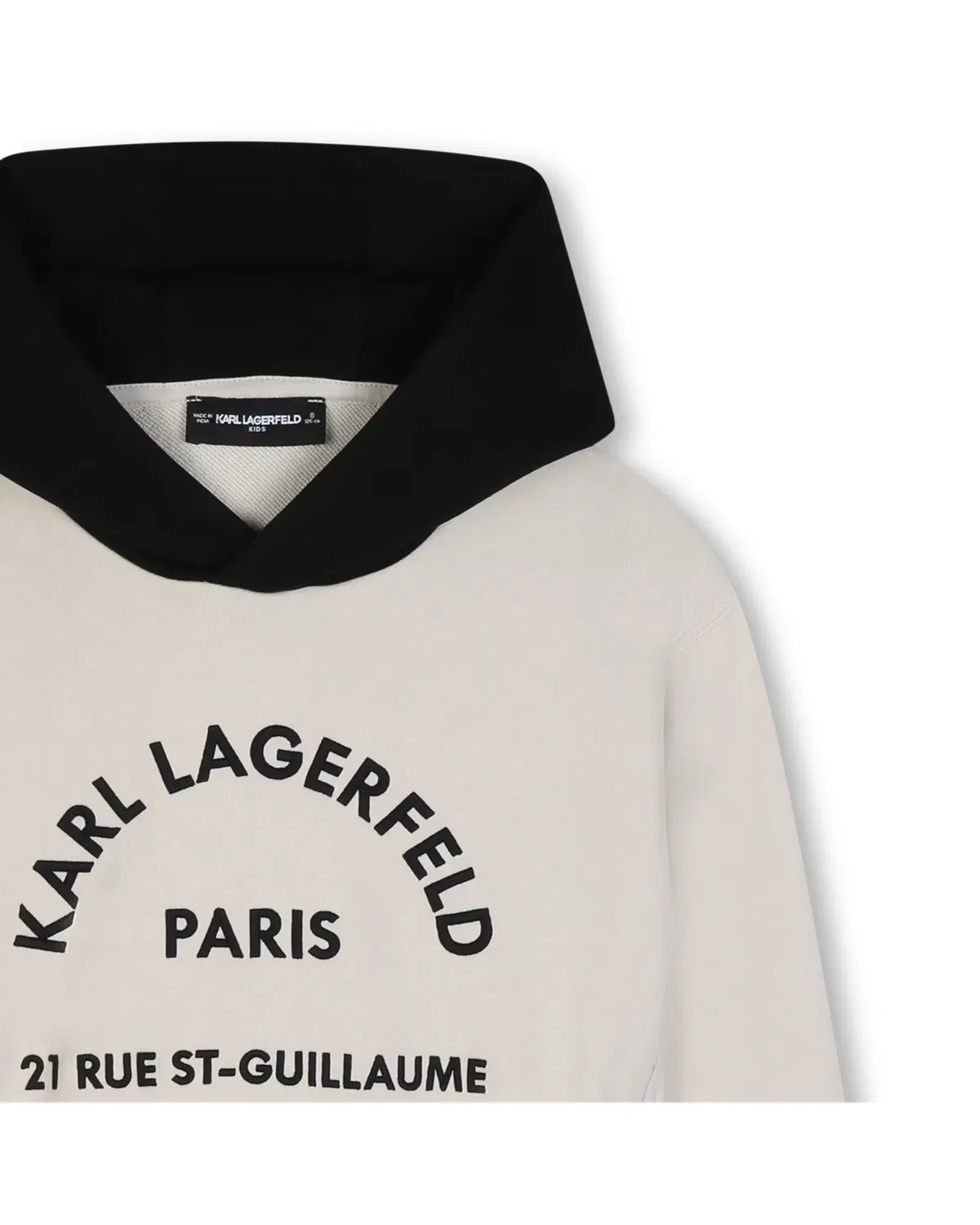 Детская худи для мальчиков с принтом Karl Lagerfeld Kids, Crema — фото 2