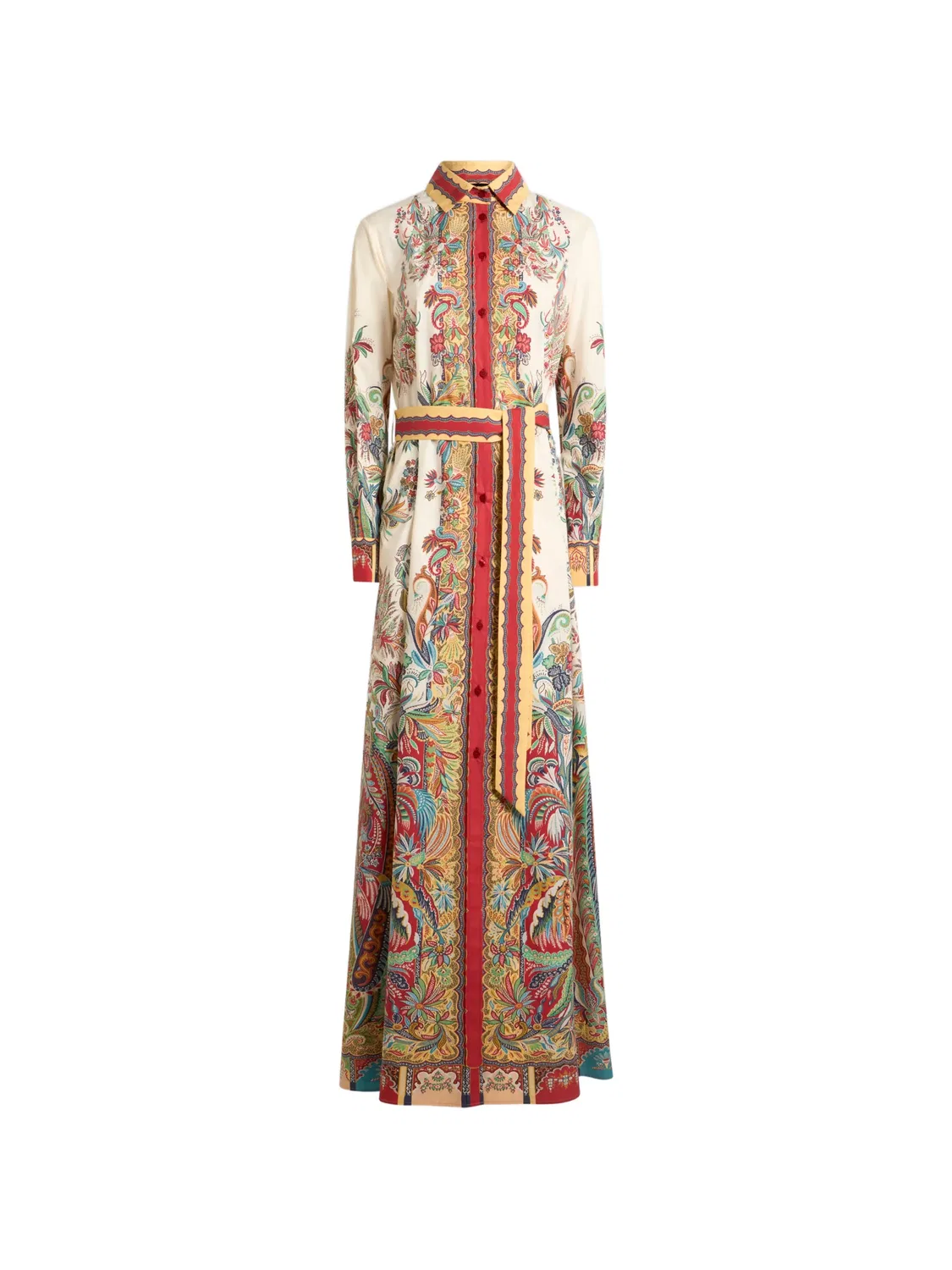 Хлопковое макси-платье с пейсли ETRO, нейтральные