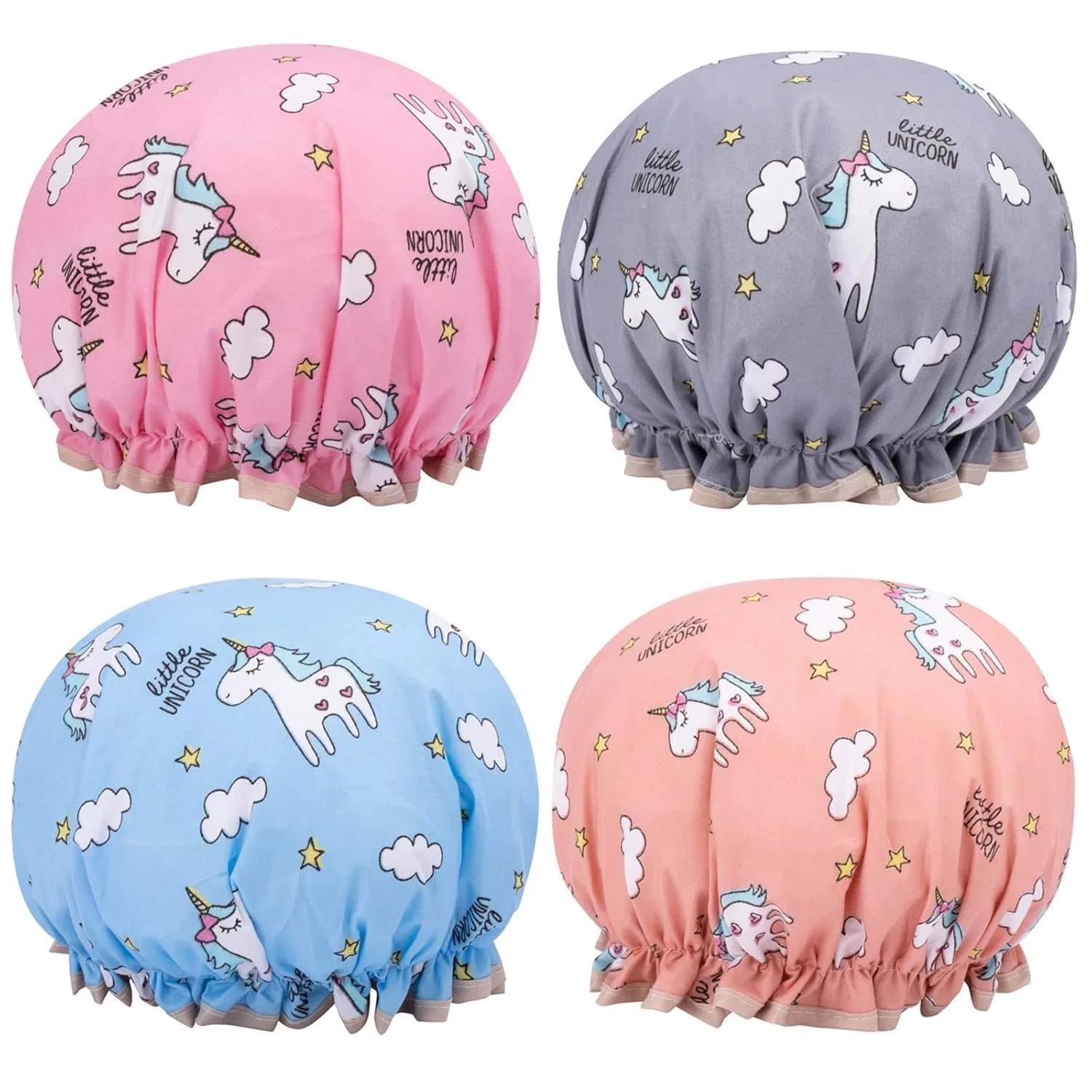 Шапочка для душаs набор 4 шт, Tbestmax, 26 см, 4 Pack - Unicorn 2