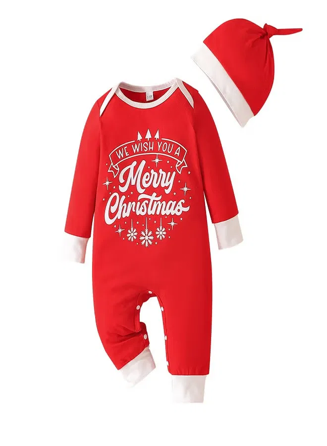 Боди-комбинезон новогодний с шапочкой комплект Merry Christmas Babyqlo