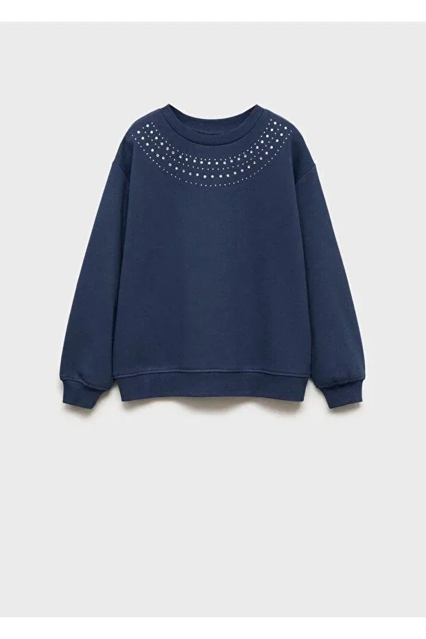 Детское худи для девочек Mango Kids, Navy Blue — фото 3