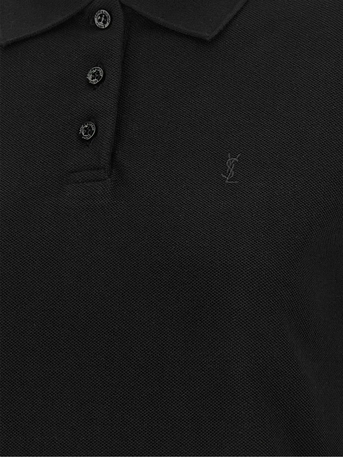 Укороченная рубашка-поло "Кассандра" Saint Laurent, черный — фото 4