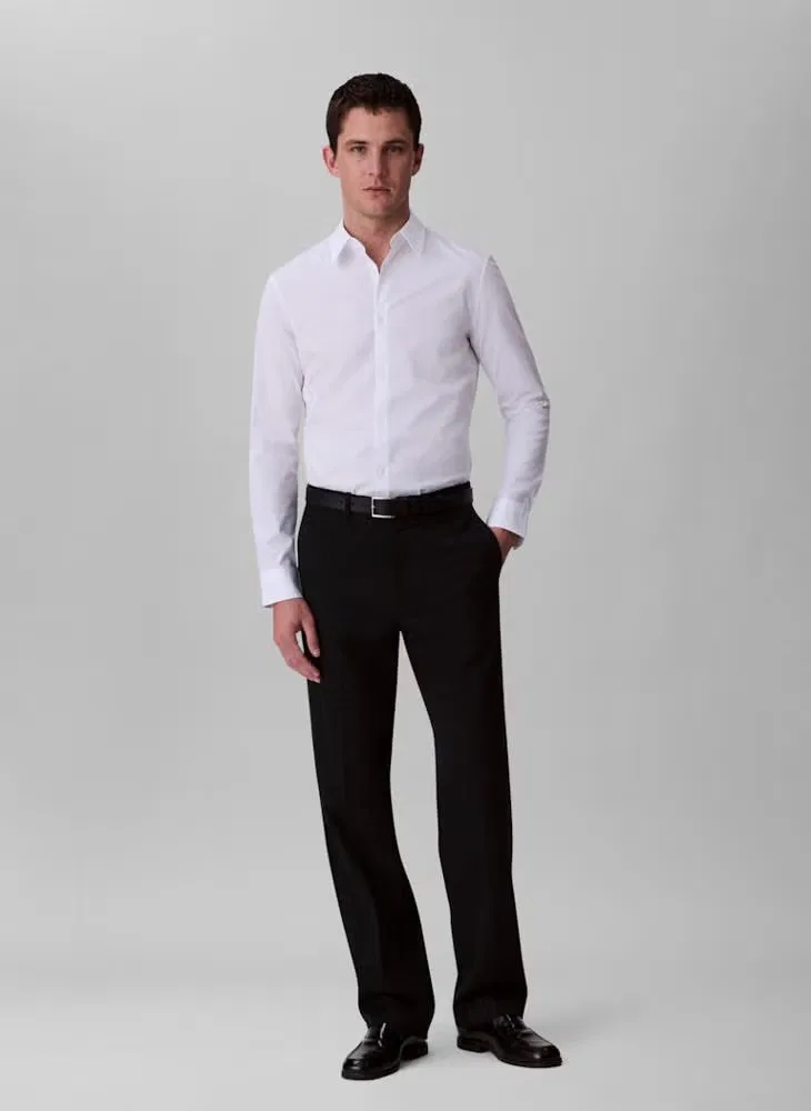Рубашка с длинным рукавом приталенная Calvin Klein, белый