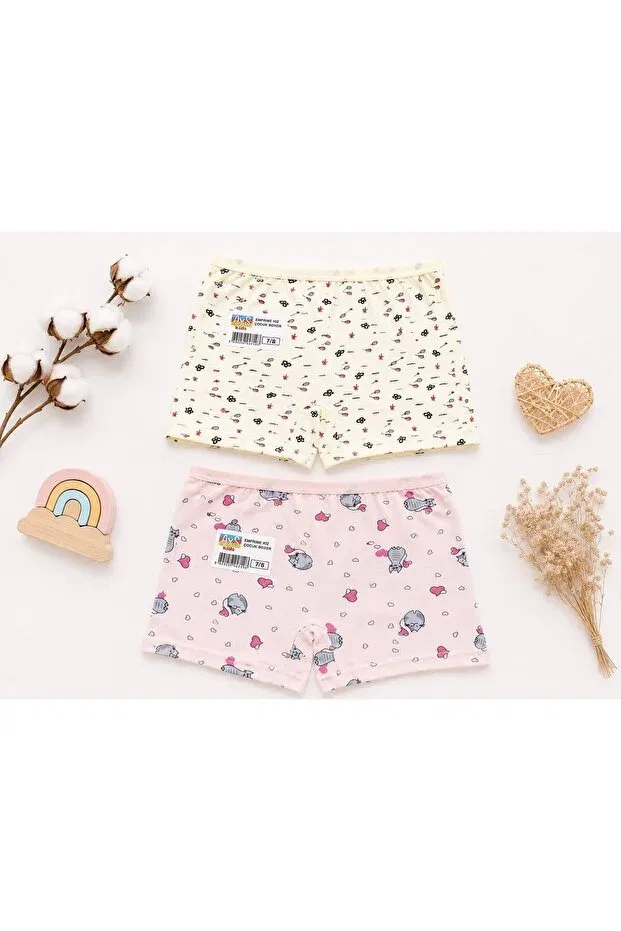 Детские трусы-боксеры для девочек хлопковые Diamond Outlet, Pink And Yellow
