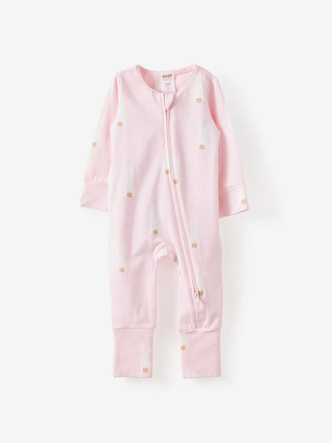 Комбинезон с длинным рукавом, Long Sleeve Zip Romper Cotton On, розовый