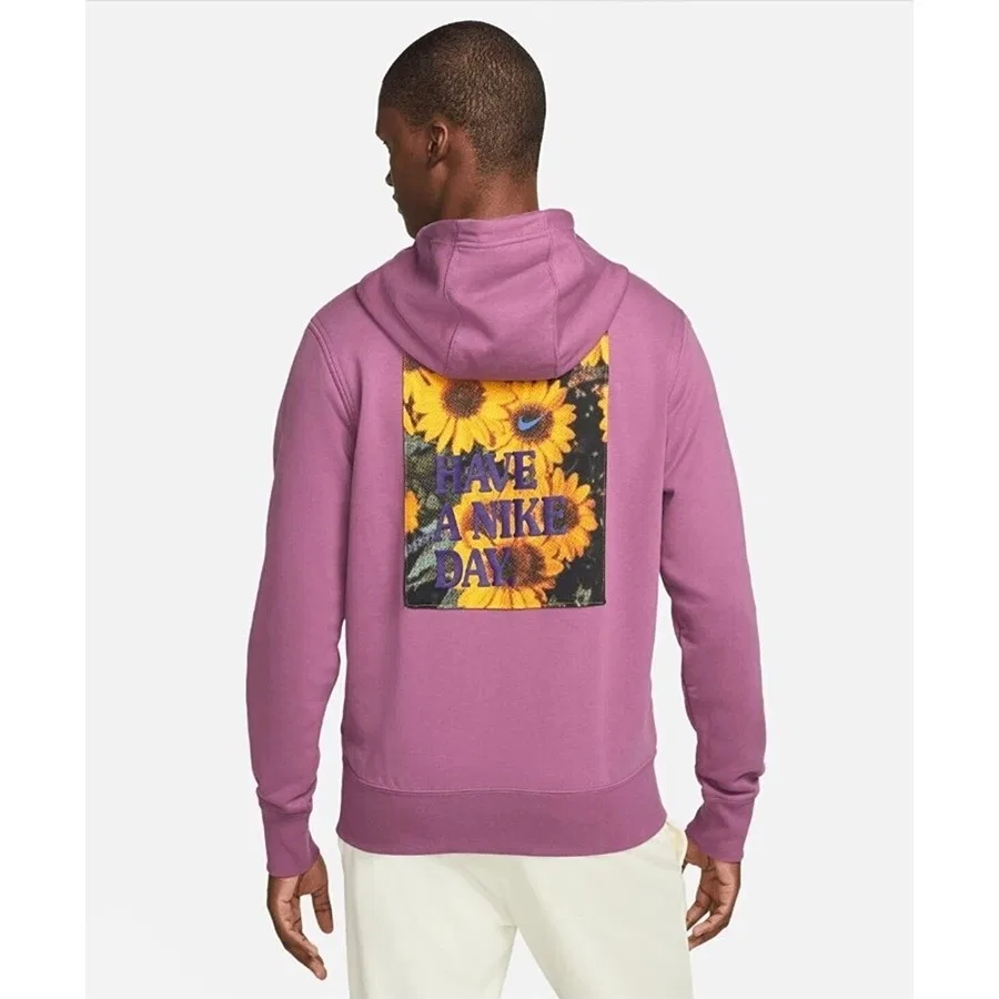 Худи футерное с капюшоном M Nsw Hbr-S Ft Po Hoodie Sweatshirt Nike, Фиолетовый — фото 2