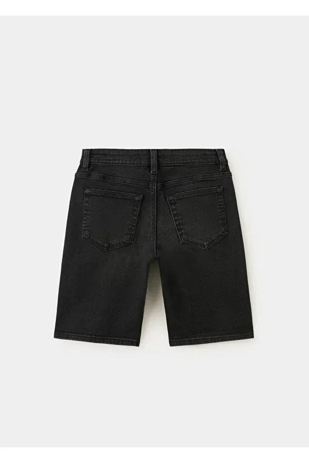 Детские шорты джинсовые для мальчиков Mango Kids, Black Denim — фото 2