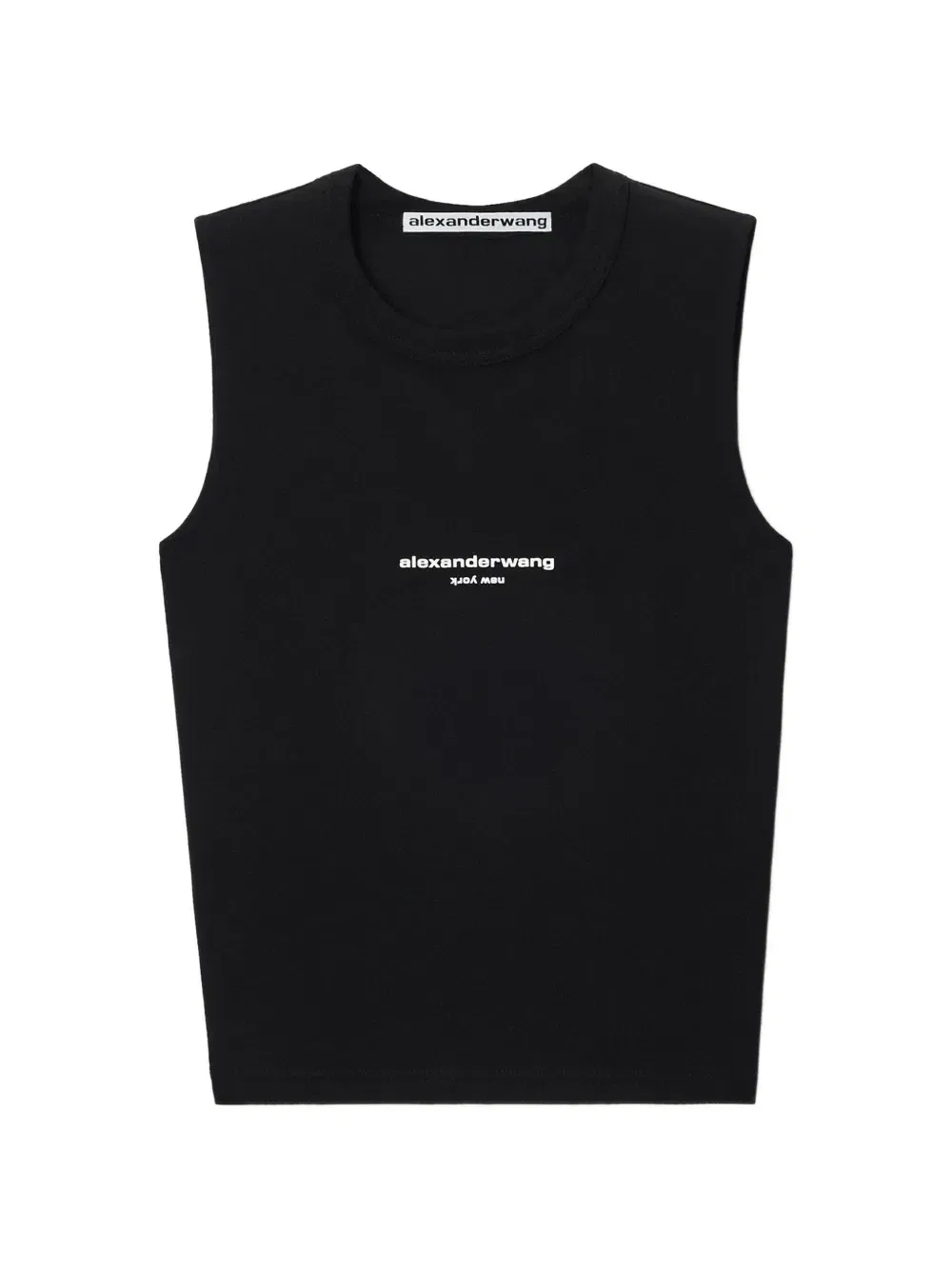 Майка облегающего силуэта с логотипом Alexander Wang, черный
