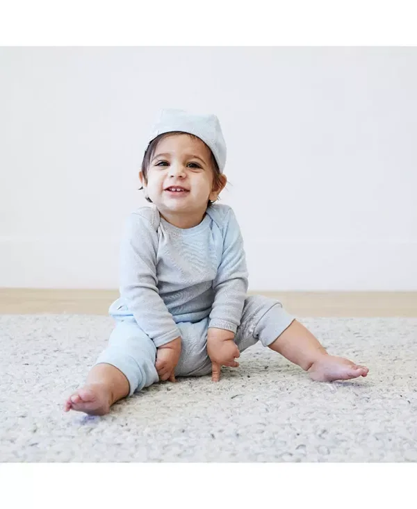 Детский комплект из футера с принтом в стиле тай-дай Rib Loungewear Set PaigeLauren, Stone Gray — фото 2