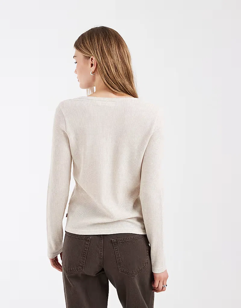 Свитер Levi's Rooney Waffle Henley, бежевый — фото 3