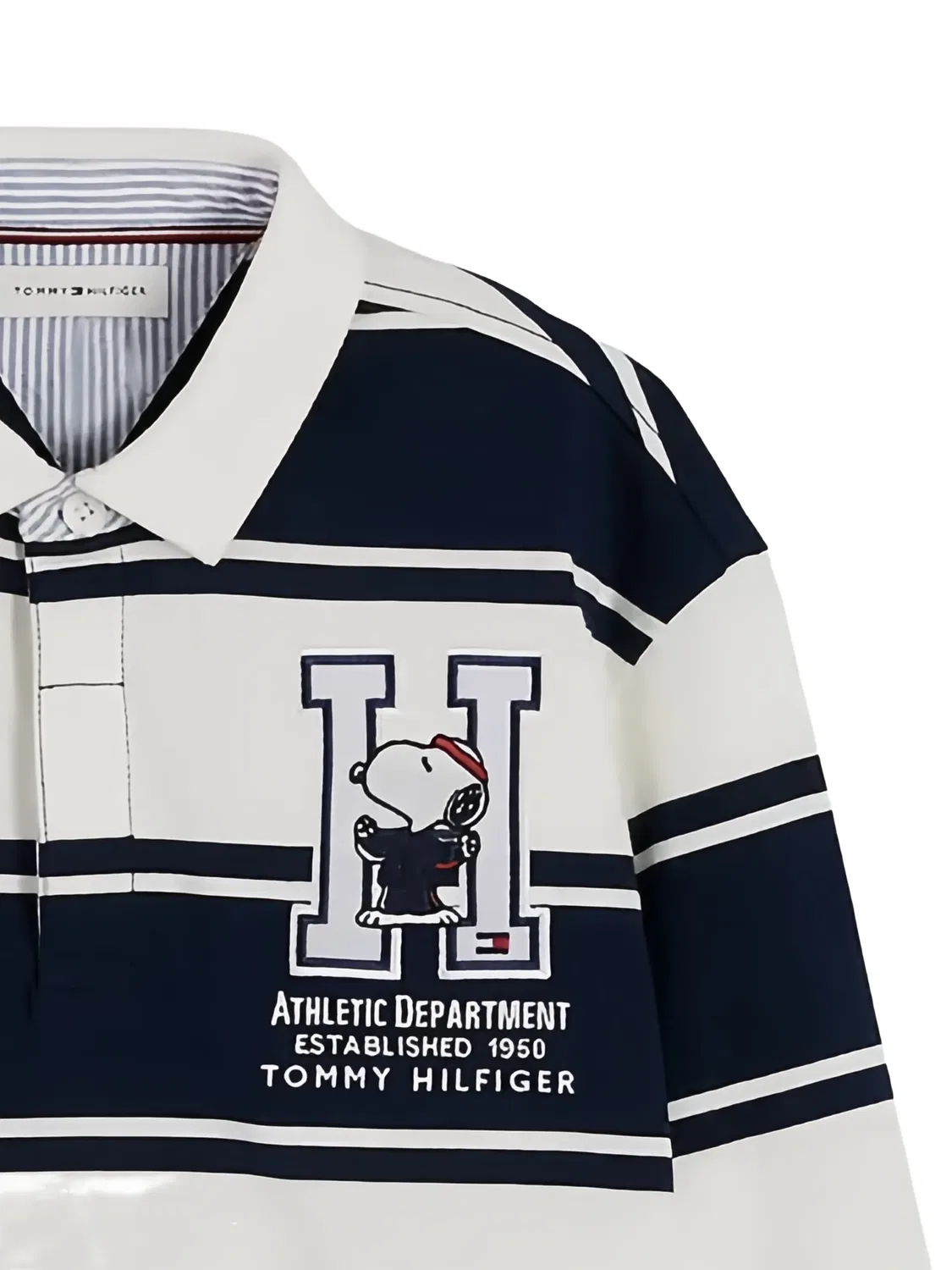 Детское поло в полоску Tommy Hilfiger, белый — фото 2
