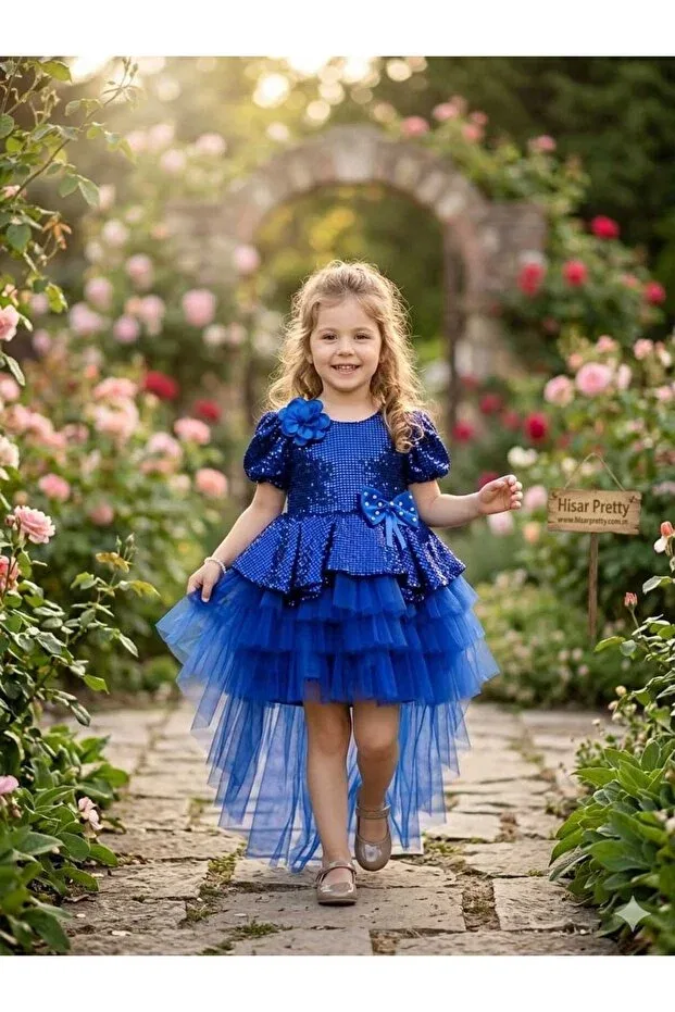 Детское платье для девочек с вышивкой Sequined tail Hisarpretty, Red — фото 2