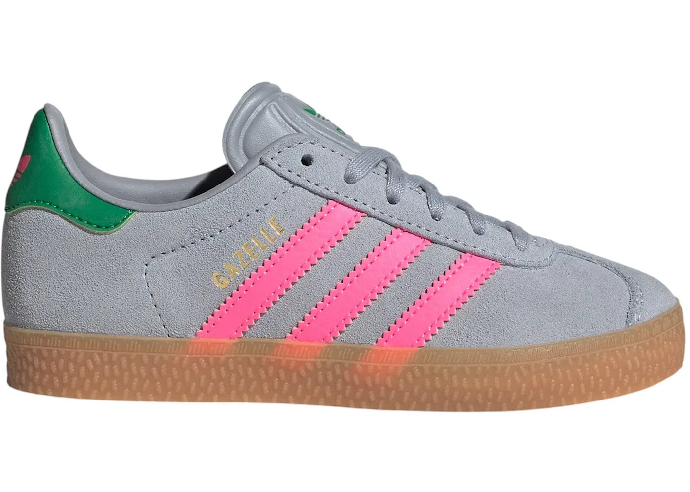 Детские кроссовки Lifestyle с замшевым верхом Adidas Gazelle, Halo Silver Lucid Pink Green