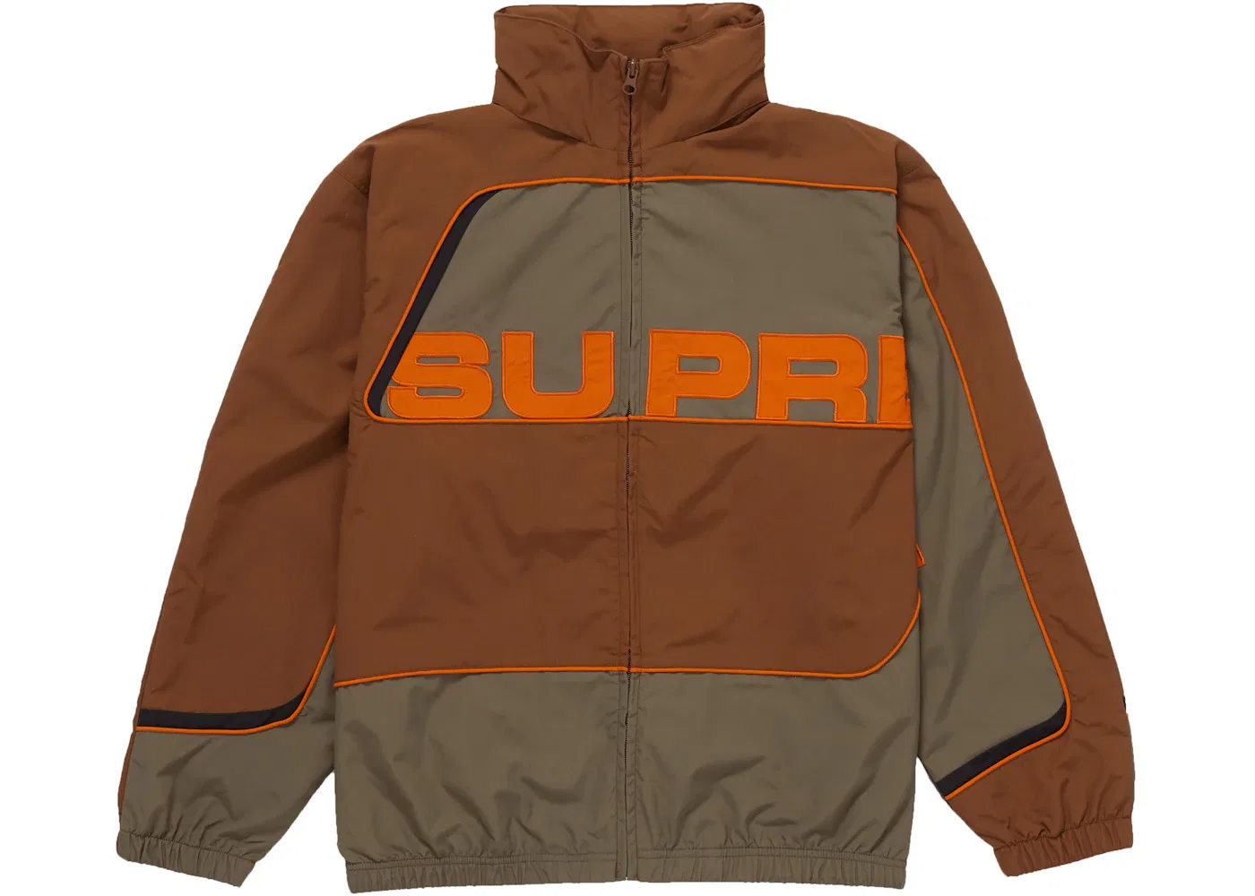 Мужская куртка-бомбер Supreme S Paneled Track Jacket, Brown — фото 2