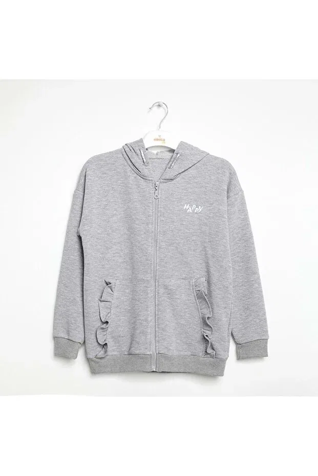 Детское худи с капюшоном на молнии Nanica Kids, Gri
