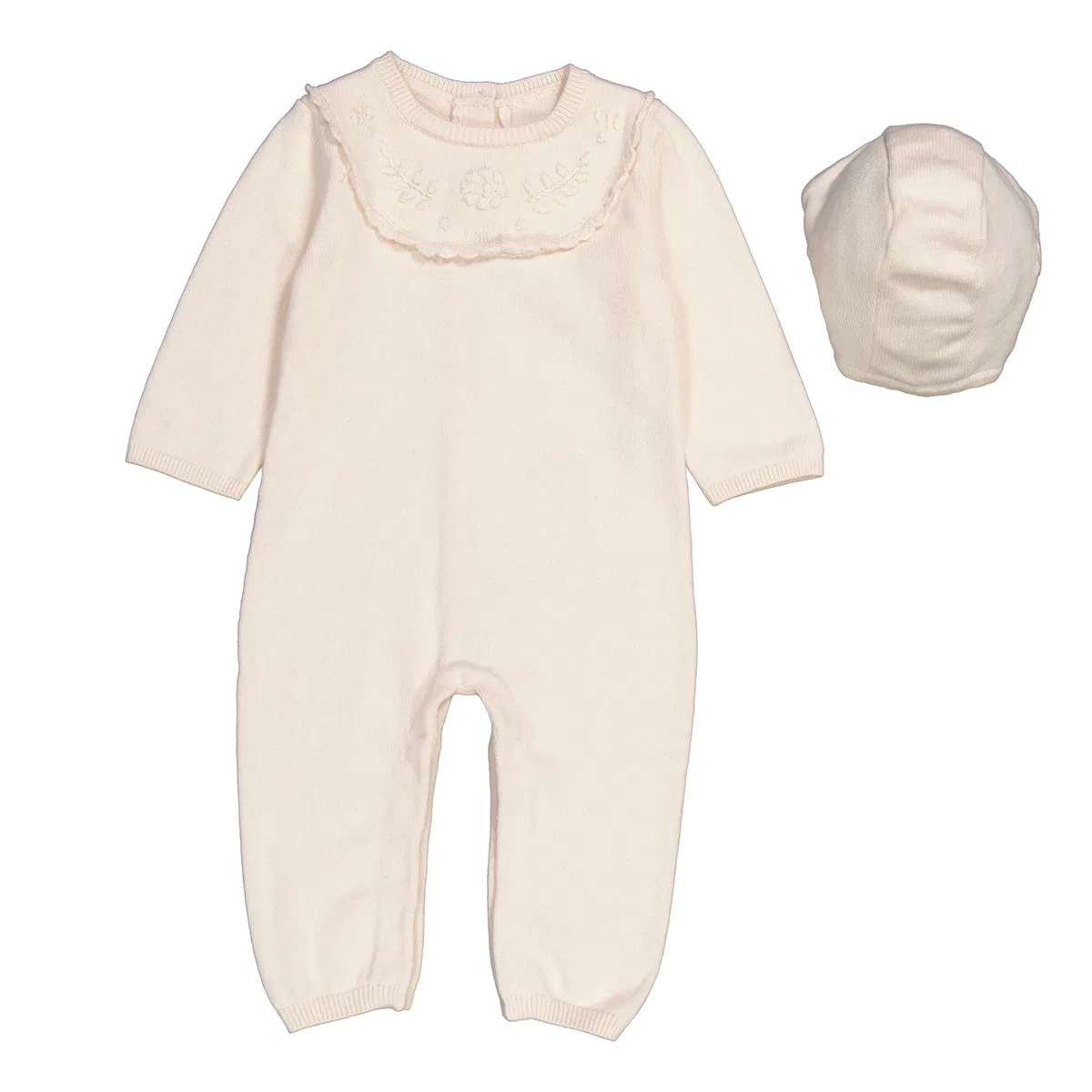 Комплект из боди и ползунков с цветочной вышивкой Chloe Floral-Embroidered Knitted Babygrow Set Chloé, Salmon