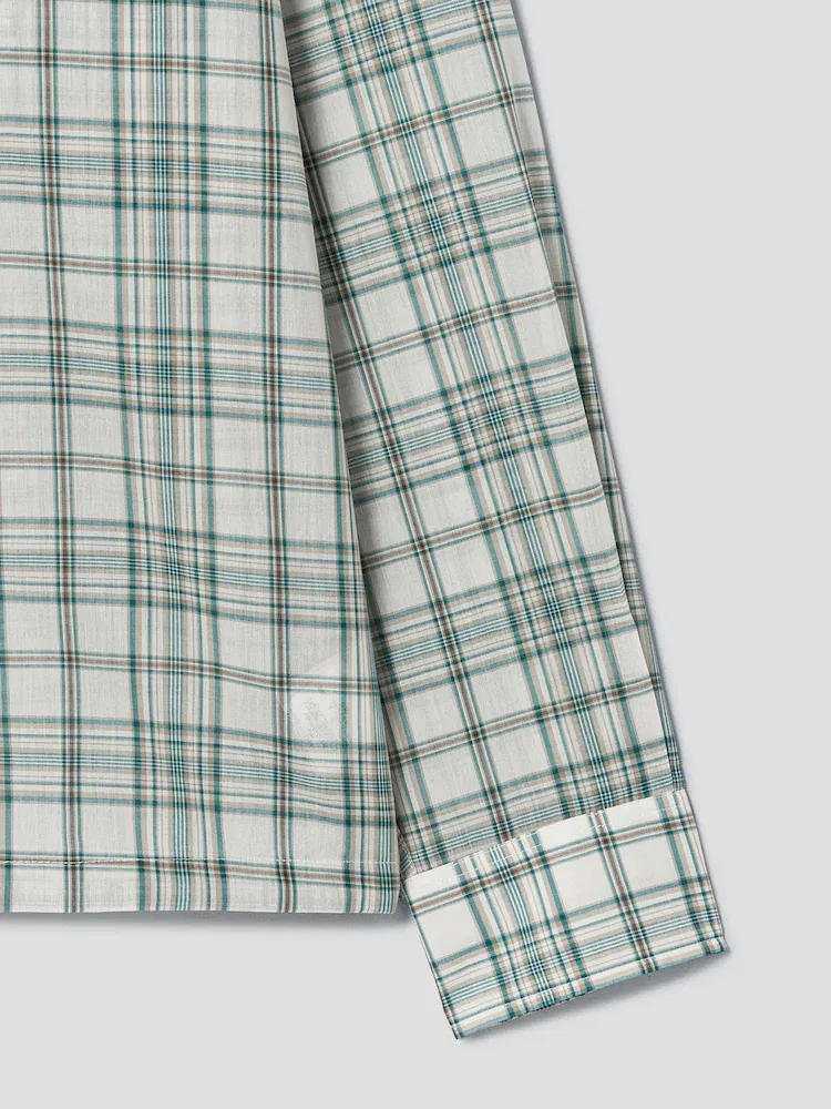 Рубашка свободного кроя с клетчатым принтом, Boxy Shirt AMI PARIS, Green — фото 4