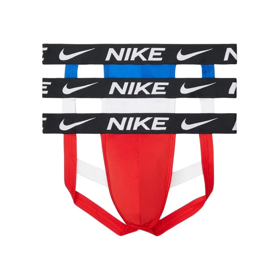 Мужские трусы-слипы с принтом 3 Pack Red/White/Royal Blue Nike, Красный/Белый/Королевский Синий — фото 3