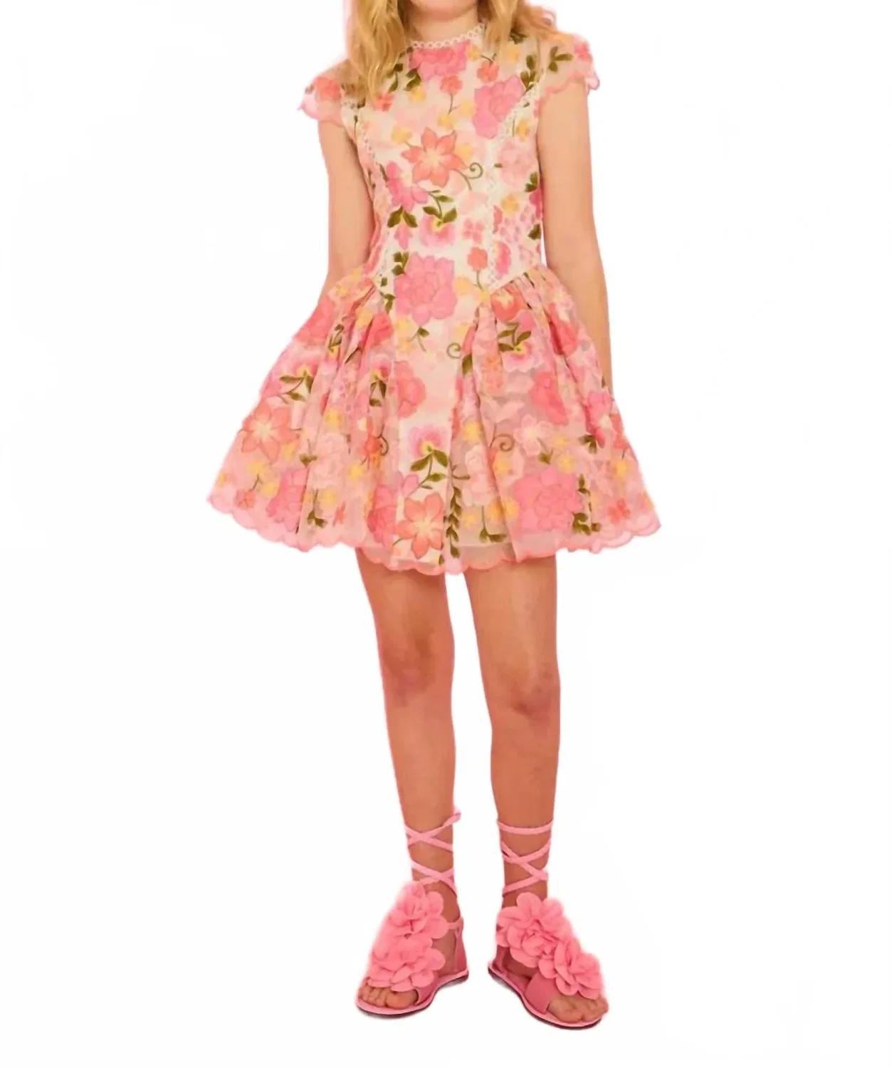 Детское платье для девочек с вышивкой Avery Embroidered Mini MARLO, Floral