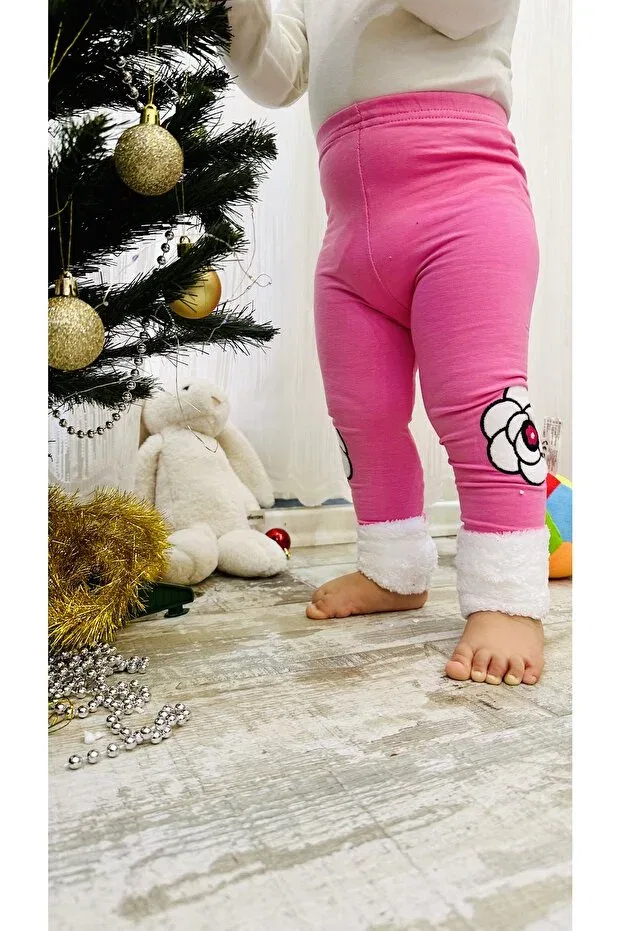 Детские леггинсы для девочек с вышивкой Td Collection, Pink — фото 3