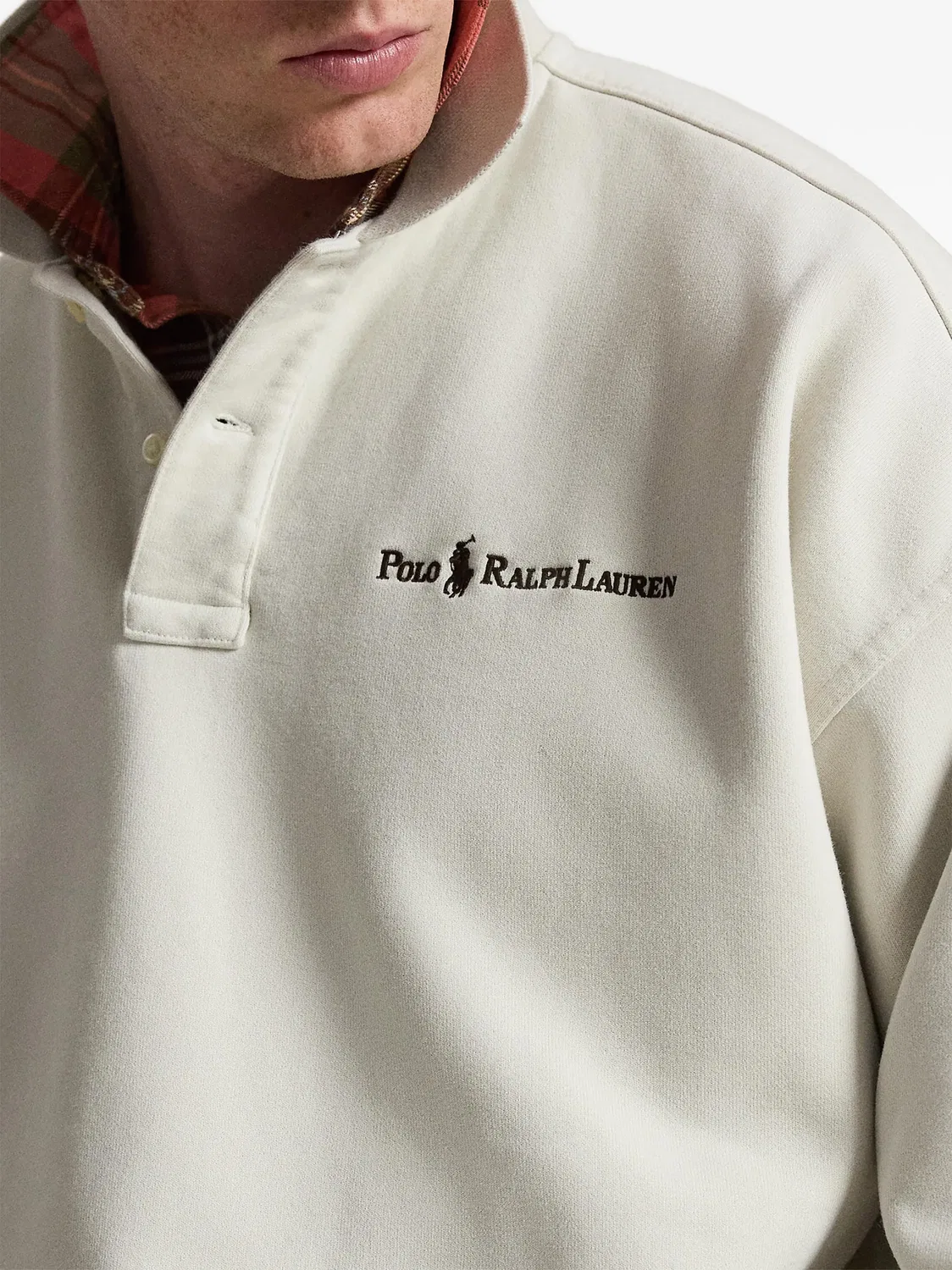 Свитшот-поло с логотипом, свободный крой Polo Ralph Lauren, нейтральные — фото 2