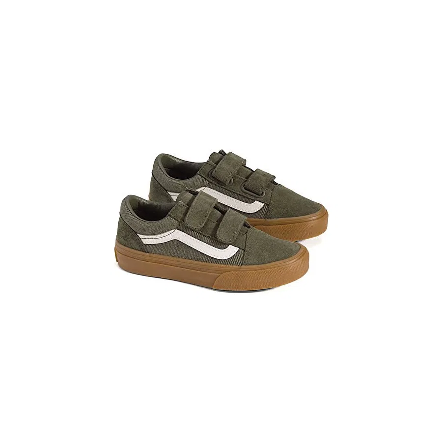 Детские повседневные кроссовки Vans Old Skool V, Зеленый — фото 2